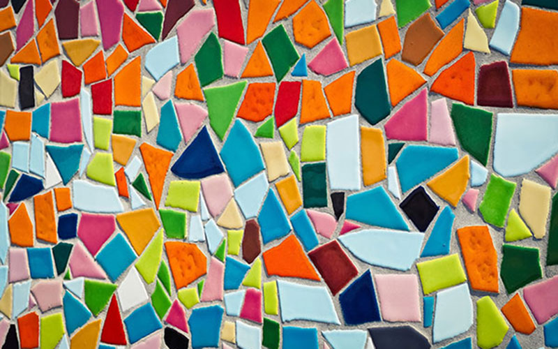Kreative Mosaikfliesenverlegung